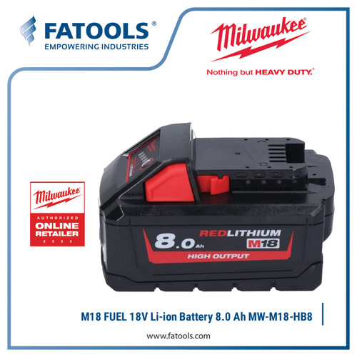 MILWAUKEE M18 HB8 Lithium Battery 8 Ah High Output 18V Cordless Li-ion