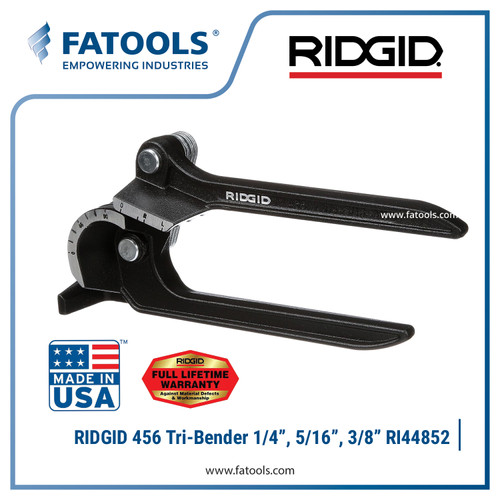 RIDGID 44852 456 Tri Bender Tube 1/4 5/16 3/8 Pembengkok Pipa Tubing