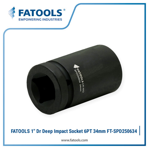 FATOOLS SPD250634 1" Dr Deep Impact Socket 6PT 34mm Mata Sock Impek