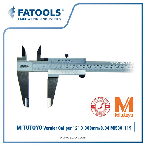 MITUTOYO 530 119 Vernier Caliper 12" 0-300mm 0.04 Sigmat Jangka Sorong