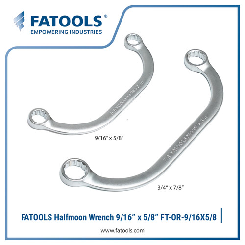 Fatools Halfmoon Wrench 9/16" x 5/8" Imperial Inci OR-9/16X5/8 Bulan