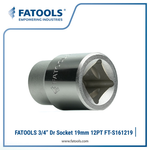 FATOOLS 3/4" Dr Socket 12PT 19mm Kunci Sock Metric S161219