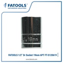 FATOOLS 1/2" Dr Socket 19mm 6pt FT-S120619 Kunci Sock Metric