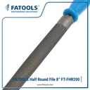 FATOOLS FHR200 - HALF ROUND FILE W HANDLE SIZE 8"