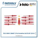FELO FO-007-239-63 1000V E-SMART Screwdriver Set 12 Pcs Obeng Plus Min Pozidriv VDE Listrik Interchangeable Ganti Kepala Fatools