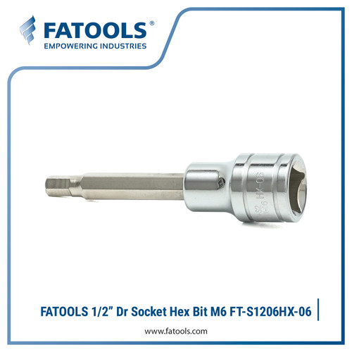 FATOOLS S1206HX-06 1/2" Dr Socket Hex Bit M6 x 85mm Kunci L Sock