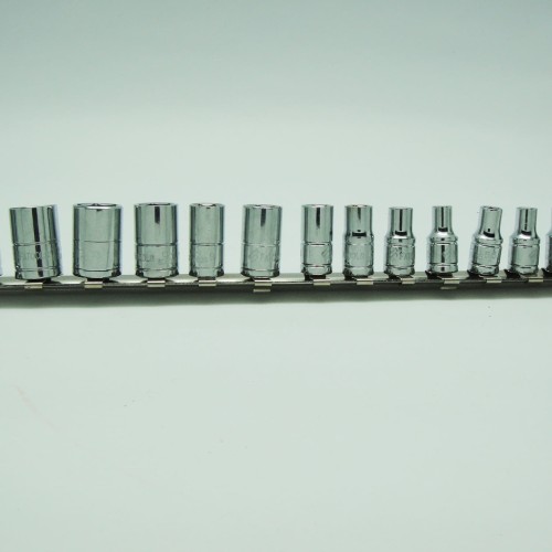 FATOOLS S06913M - 1/4" DR SOCKET SET ON RAIL 13 PC