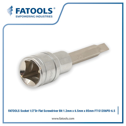 FATOOLS S1206PD-6.5 1/2" Dr Socket Screwdriver Bit 1.2 x 6.5 x 85mm Kunci Sock Obeng