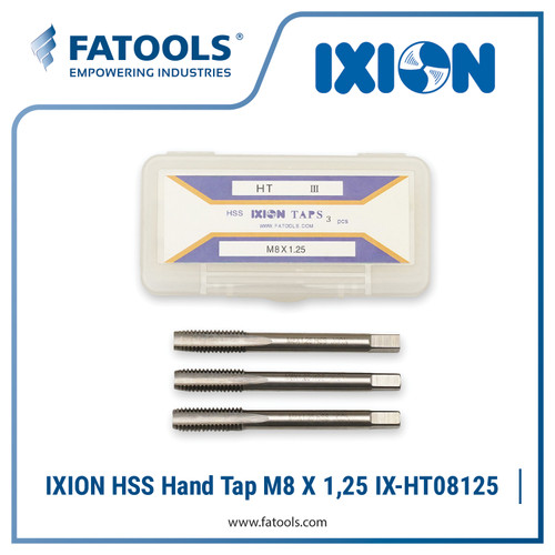 IXION by FATOOLS IX-HT08125 HSS Hand Tap M8 X 1.25 Handtap Alat Drat Senai 1,25