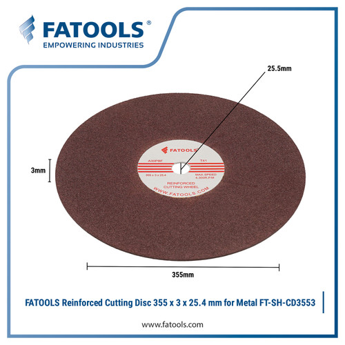 FATOOLS SH-CD3553 Cutting Disc 355 X 3 X 25.4mm 14" Mata Gerinda Batu Cutting Wheel Cut Off Potong Besi A36PBF