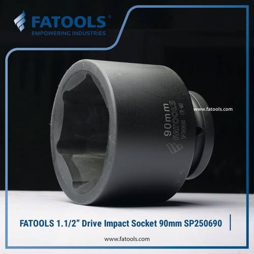 FATOOLS 1.1/2" Dr Impact Socket 90mm 6PT Metric Kunci Sock SP380690