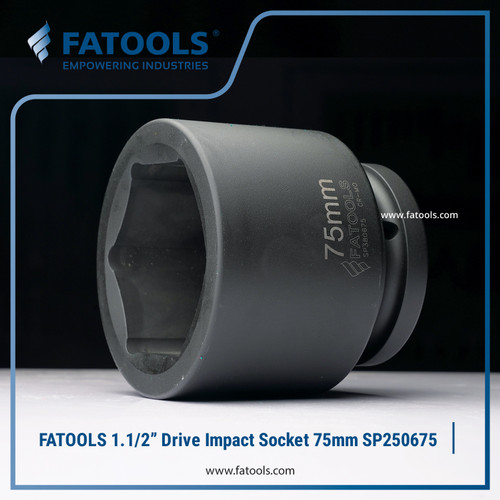 FATOOLS 1.1/2" Dr Impact Socket 75mm 6PT Metric Kunci Sock SP380675