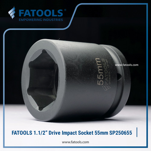 FATOOLS 1.1/2" Dr Impact Socket 55mm 6PT Metric Kunci Sock SP380655