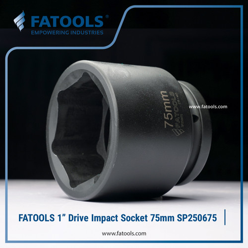 FATOOLS 1" Dr Impact Socket 75mm 6PT Metric Kunci Sock SP250675