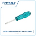 FATOOLS SDF075 Flat Screwdriver GO-THRU Tip 3mm x 75mm Obeng Min Minus Palu Ketok Square Shank