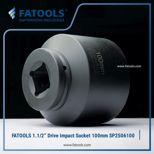 FATOOLS 1.1/2" Dr Impact Socket 100mm 6PT Metric Kunci Sock SP3806100