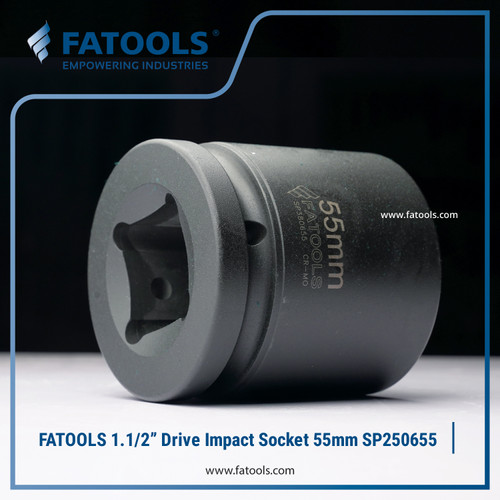 FATOOLS 1.1/2" Dr Impact Socket 55mm 6PT Metric Kunci Sock SP380655