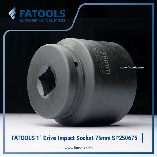FATOOLS 1" Dr Impact Socket 75mm 6PT Metric Kunci Sock SP250675