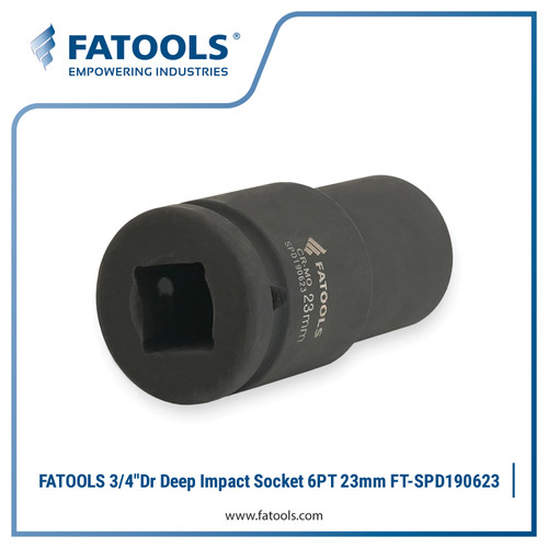 FATOOLS SPD190623 3/4" Dr Deep Impact Socket 6PT 23mm Kunci Sock Impek Angin CrMo Chrome Molybdenum Panjang