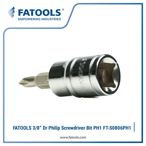 FATOOLS S0806PH1 3/8" Dr Socket Screwdriver Bit PH1 Obeng Plus Phillip