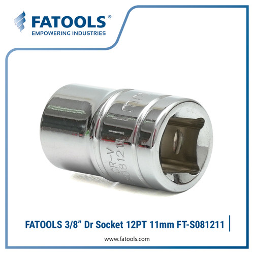 FATOOLS 3/8" Dr Socket 12PT 11mm S081211 Kunci Sock