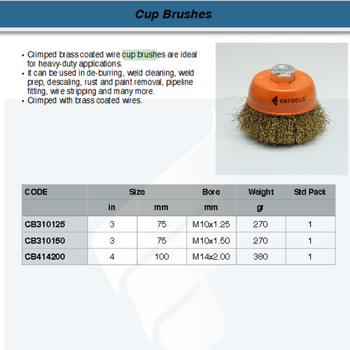 FATOOLS FW-CB310125 - CUP BRUSH SIZE 3"