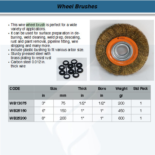 FATOOLS FW-WB25150 - WHEEL BRUSH SIZE 6"X30MMX1