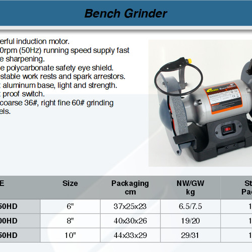 FATOOLS NE-BG250HD - HD BENCH GRINDER SIZE 10"