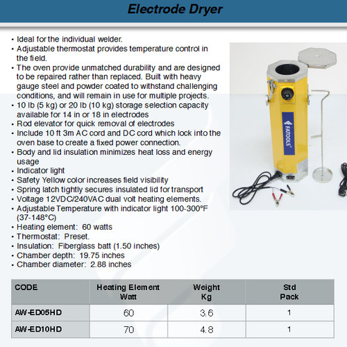 FATOOLS AW-ED05HD - ELECTRODE DRYER CAP.5KG