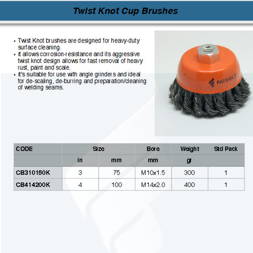 FATOOLS FW-CB310150K - CUP BRUSH SIZE 3"