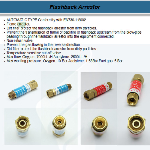 FATOOLS 288RGB - FLASHBACK ARRESTOR GAS OXY SIZE 3/8 BSP RH