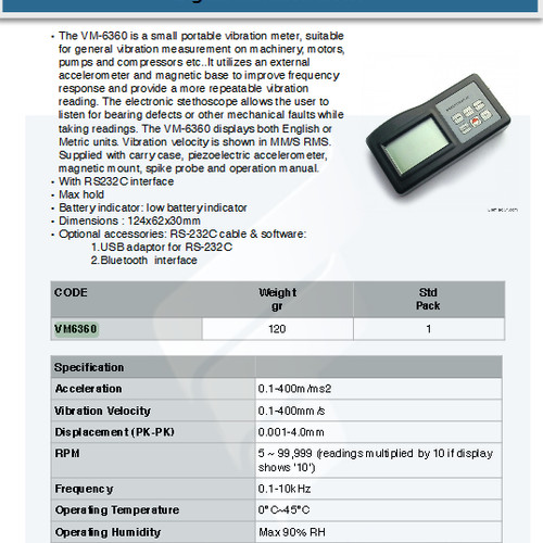 FATOOLS MT-VM6360 - VIBRATION TESTER