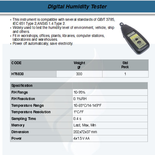 FATOOLS MT-HT6830 - DIGITAL HUMIDITY