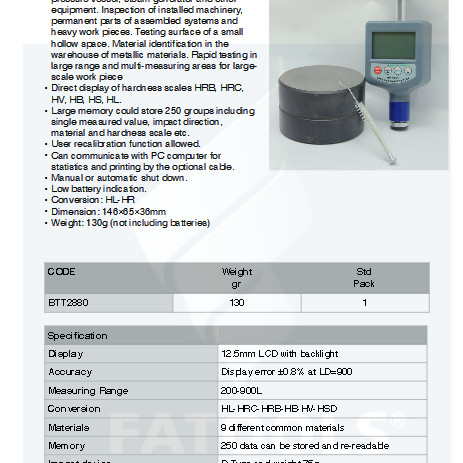 FATOOLS MT-HM6561 - DIGITAL HARDNESS TESTER