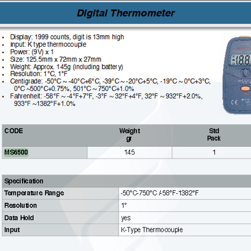 FATOOLS MT-MS6500 - DIGITAL THERMOMETER