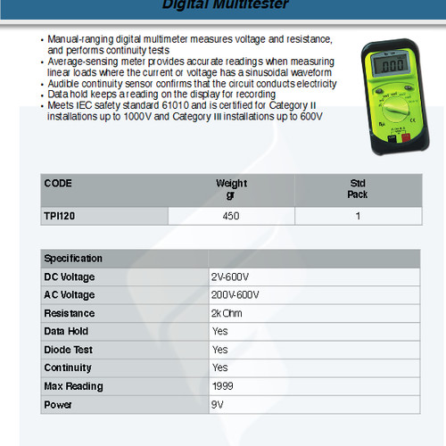 FATOOLS TPI120 - DIGITAL MULTITESTER