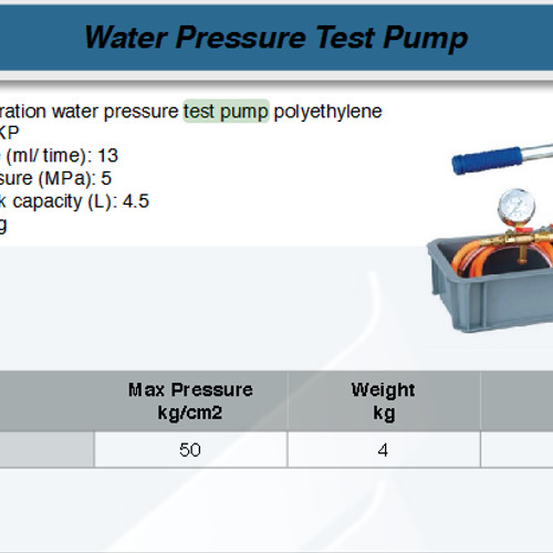 FATOOLS AF-T50K-P - TEST PUMP SIZE 50 KG/CM2