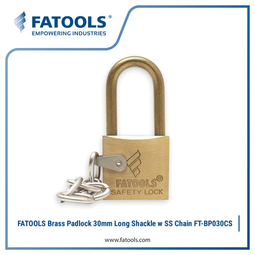 FATOOLS BP30CS - PADLOCK LONG SHACKLE WITH CHAIN SIZE 8"