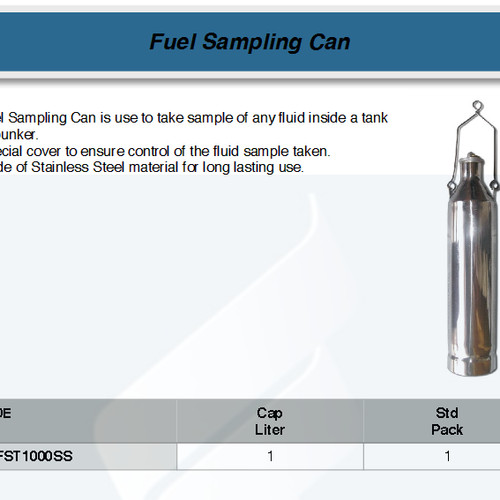 FATOOLS AL-FST1000SS - FUEL SAMPLER CAN SIZE 1 LTR