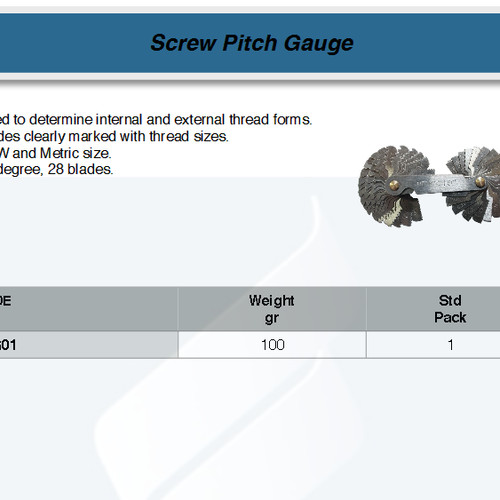 FATOOLS 01045-01 - SCREWPITCH GAUGE SIZE MM+IN