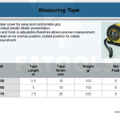 FATOOLS MT075 - TAPE MEASURE SIZE 7.5M