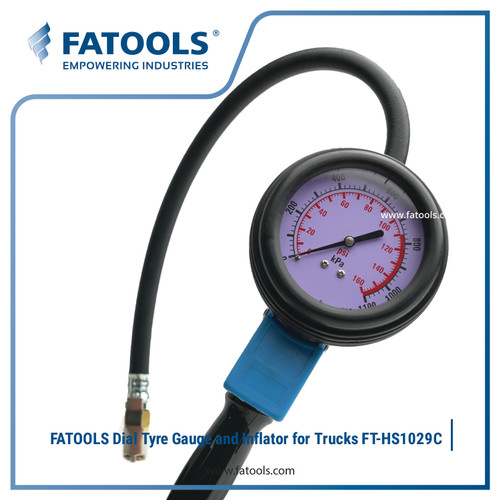 FATOOLS HS1029C - HD DIAL TYRE GAUGE & INFLATOR F/TRUCK 160PSI