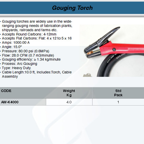 FATOOLS AW-K4000 - GOUGING TORCH SIZE 1000A