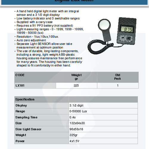 FATOOLS MT-LX101 - DIGITAL LUX METER
