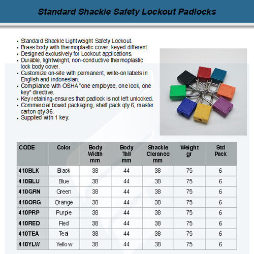 FATOOLS 53PL410 - SAFETY LOCK OUT PADLOCK