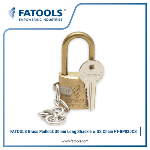 FATOOLS BP30CS - PADLOCK LONG SHACKLE WITH CHAIN SIZE 8"