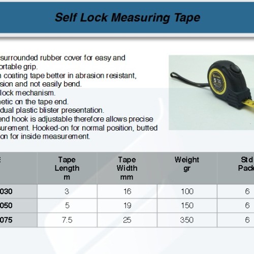 FATOOLS MTSL050 - SELF LOCK TAPE MEASURE SIZE 5,0X19