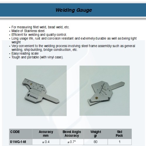 FATOOLS 01WG-1-M - WELDING GAUGES