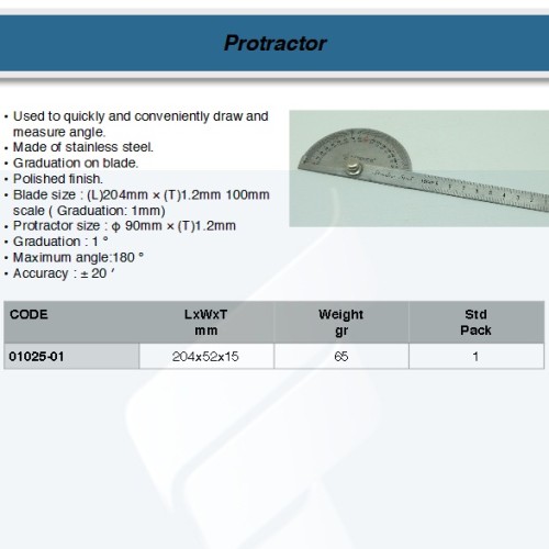 FATOOLS 01025-01 - PROTRACTOR SIZE 150