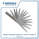 FATOOLS FG13M-04 - METRIC FEELER GAUGE TANGE 0.05-1.0MM BLADE 13 LG 4"